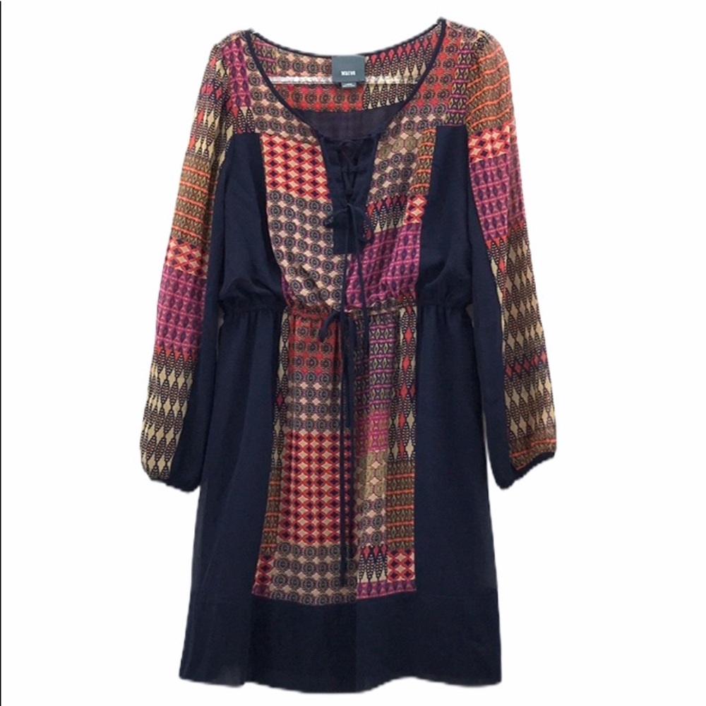 Maeve Anthropologie Large Peasant 60s Boho Dress